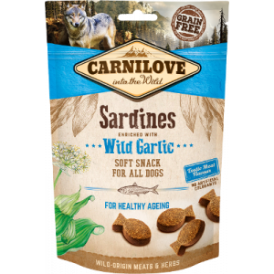 Snack Carnilove Sardinas Semihúmeda Enriquecida con Ajo Silvestre Grain Free