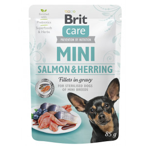 Brit Care Mini GF con salmón y arenque fillets in gravy