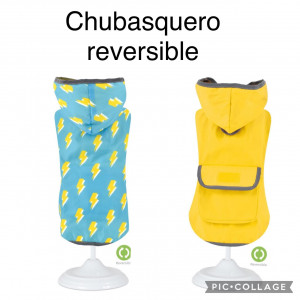 Chubasquero Reversible Rayos Amarillo y Azul